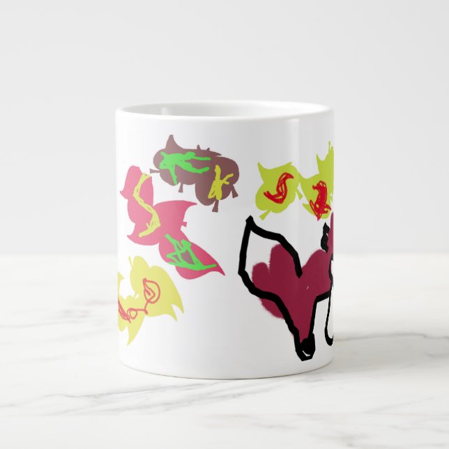 Taza De Café Gigante Fox autumn sing (Frente)