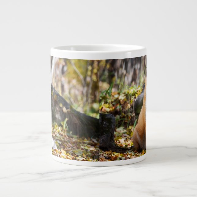 Taza De Café Gigante Fox en los bosques - Jumbo Mug (Frente)