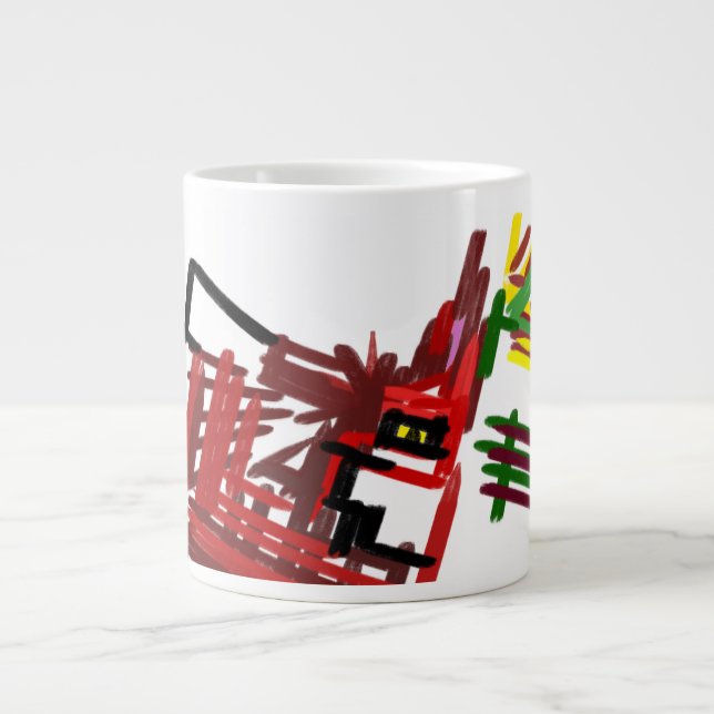 Taza De Café Gigante Fox jugando al otoño (Frente)