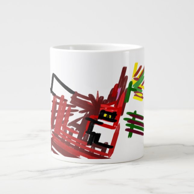 Taza De Café Gigante Fox jugando al otoño (Frente)