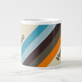 Taza De Café Gigante Foxglove Rust Stripes with Name