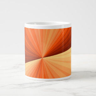 Taza De Café Gigante Fractal gráfico de vainilla roja, Naranja abstract