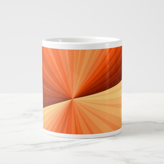 Taza De Café Gigante Fractal gráfico de vainilla roja, Naranja abstract (Frente)