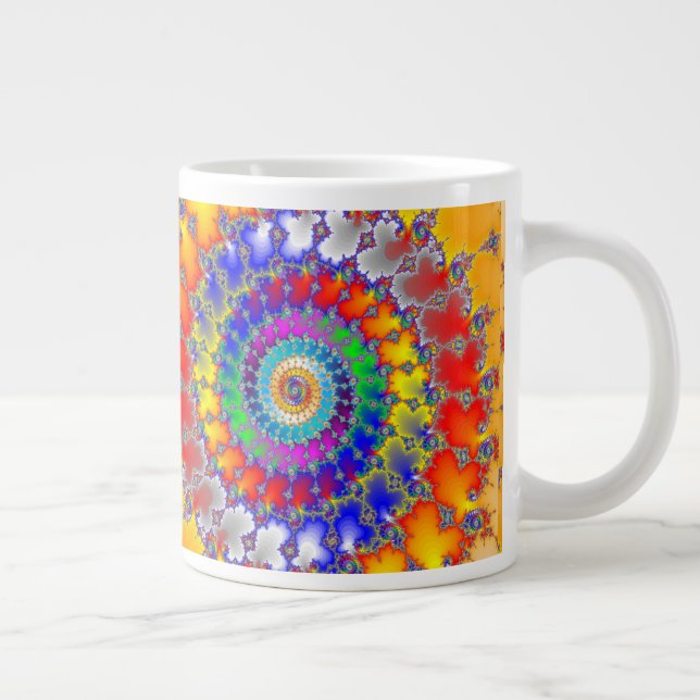Taza De Café Gigante Fractal psicodélico (Derecha)