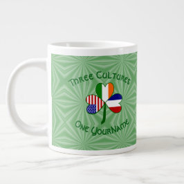 Taza De Café Gigante Francia Irlanda Estados Unidos Bandera Shamrock pe
