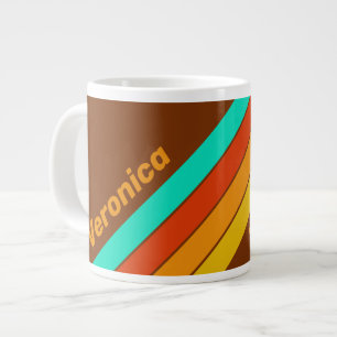 Taza De Café Gigante Franjas de Niebla en el Suelo del Bosque con Nombr