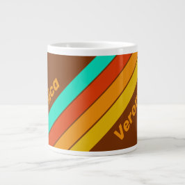 Taza De Café Gigante Franjas de Niebla en el Suelo del Bosque con Nombr