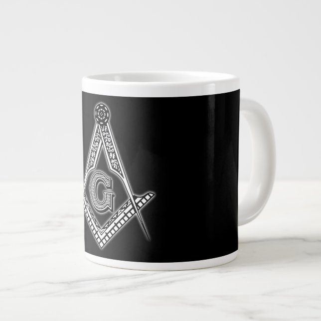 Taza De Café Gigante Freemason (negro) (Derecha)