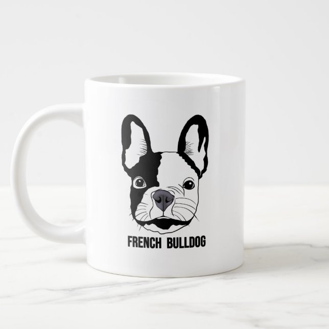Taza De Café Gigante French Bulldog face on  (Izquierda)
