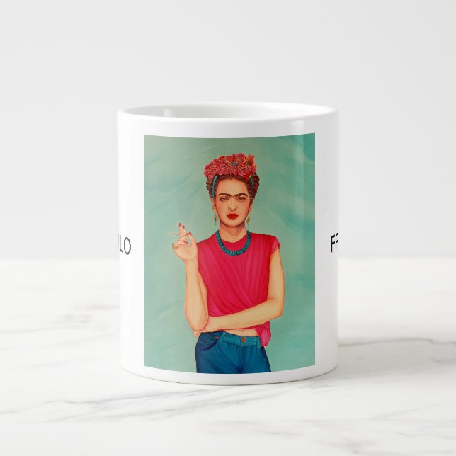 Taza De Café Gigante Frida Kahlo Oil Painting (Frente)