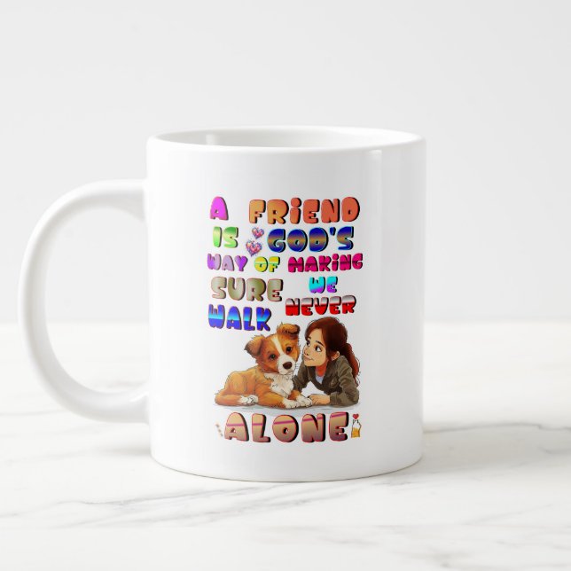 Taza De Café Gigante Friend Gods Way Of Making Sure We Never Walk Alone (Izquierda)