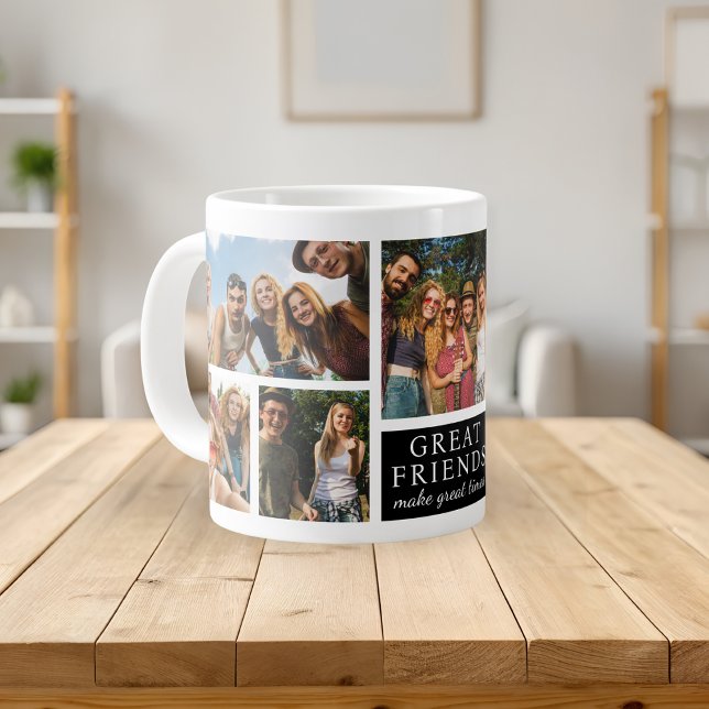 Taza De Café Gigante Friendship Modern Photo Collage Keepsake (Subido por el creador)