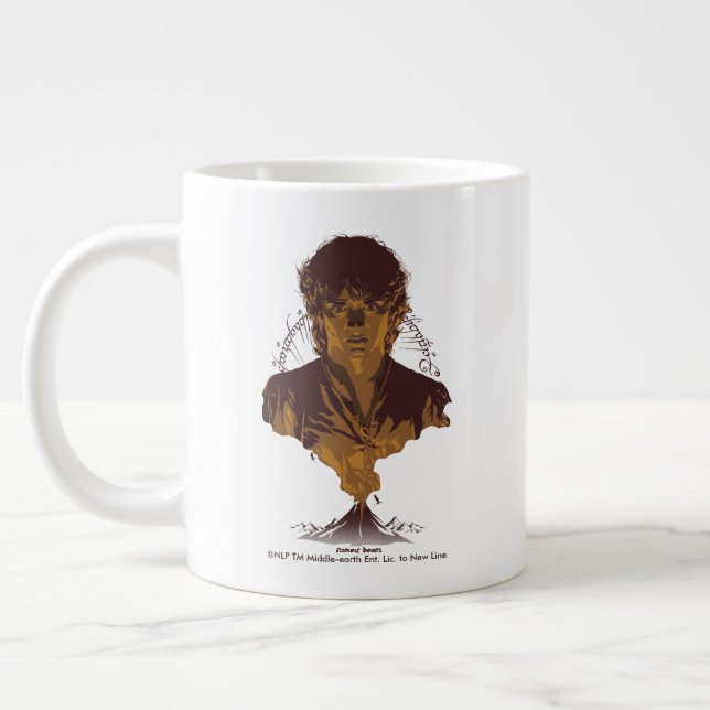 Taza De Café Gigante FRODO™ MOUNT DOOM™ Tengwar Inscription Graphic (Izquierda)