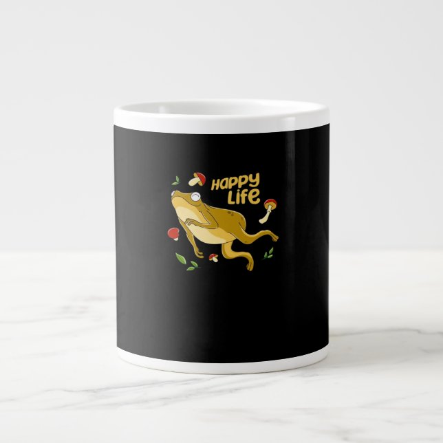 Taza De Café Gigante Frog Happy Essential Minimal Design (Frente)