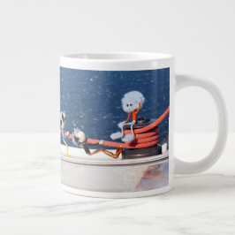 Taza De Café Gigante Fubby's die een lijn lieren van een Zeilboot.