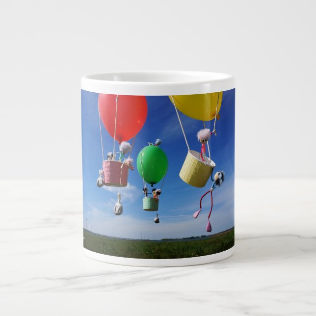 Taza De Café Gigante Fubby's in luchtballonnen die op avontuur gaan. (Frente)