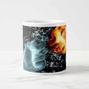 Taza De Café Gigante fuego y agua