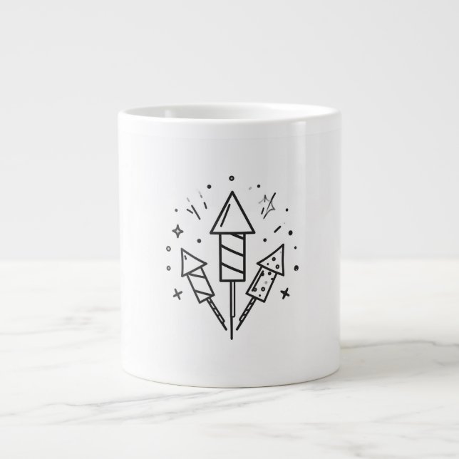 Taza De Café Gigante fuegos artificiales (Frente)