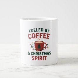 Taza De Café Gigante Fueled by Coffee & Christmas Spirit Mug