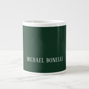 Taza De Café Gigante Fuente serif elegante verde oscuro clásica minimal