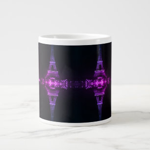 Taza De Café Gigante Fuente vintage de París Torre Eiffel noche