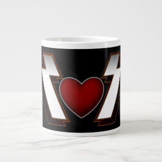 Taza De Café Gigante Fuerte corazón Metalizado