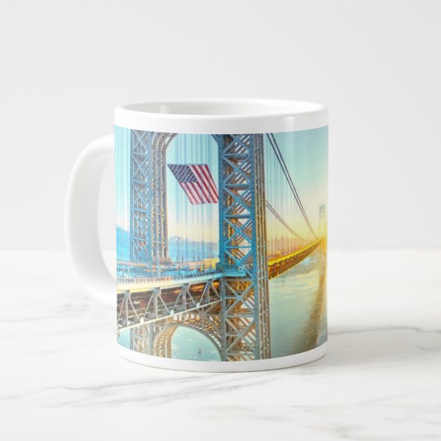 Taza De Café Gigante Fuerte de conexión Lee NJ y Manhattan NYPlus de (Izquierda)