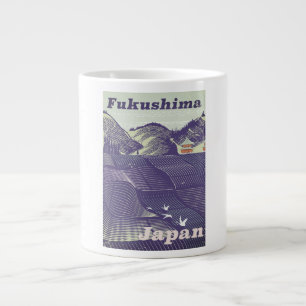 Taza De Café Gigante Fukushima, poster japonés de viajes vintage