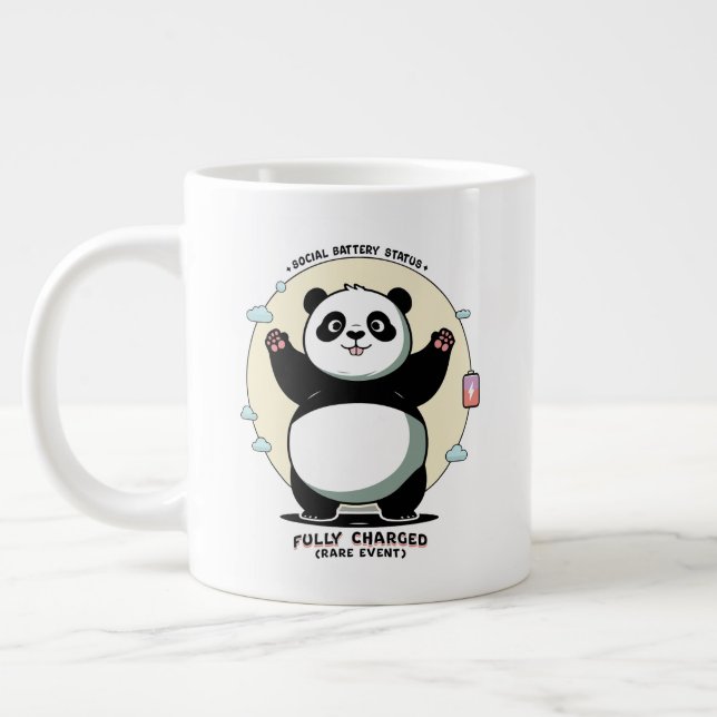 Taza De Café Gigante Fully Charged Rare Event – Social Battery (Izquierda)