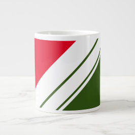 Taza De Café Gigante Fun Bright Red Forest Green White Carreras