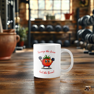 Taza De Café Gigante Fun Fitness con tomate lindo - Motivación de entre