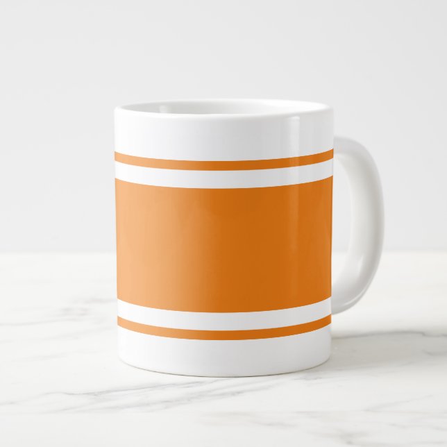 Taza De Café Gigante Fun Naranja brillante White Vacation Carreras Stri (Derecha)