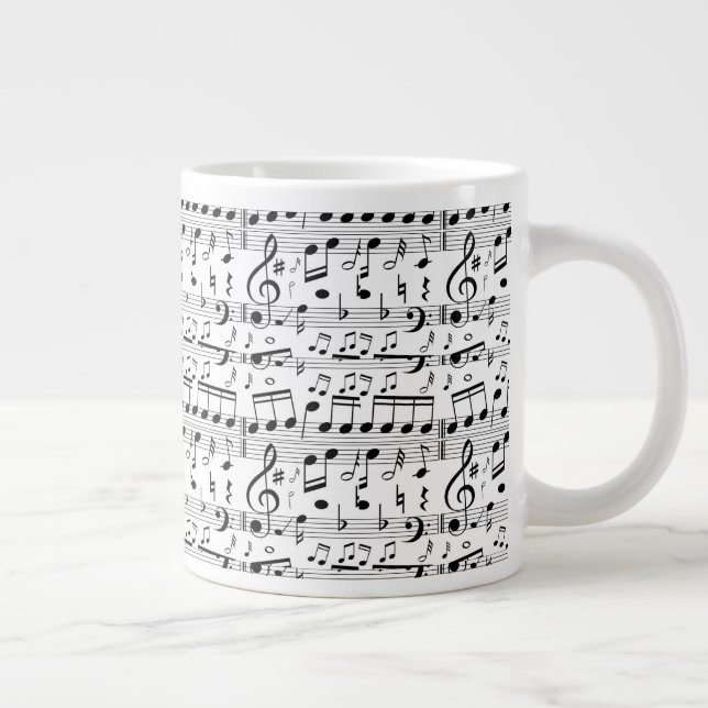Taza De Café Gigante Fun Sheet Music Notes Musician art (Derecha)
