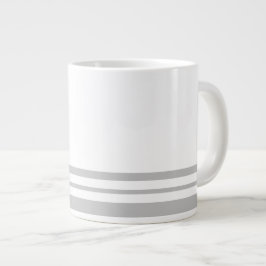 Taza De Café Gigante Fun Sporty Light Gray Carreras Estriba En Blanco