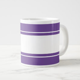 Taza De Café Gigante Fun Sporty Wide White Carreras Strips On Purple