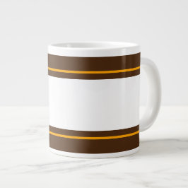 Taza De Café Gigante Fun Sporty Wide White Naranja Bandas de Carreras M