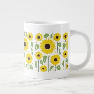Taza De Café Gigante Fun Sunflower Pattern Gigante Café Mug