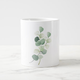 Taza De Café Gigante Funda de edredón de hojas de eucalipto verde paste