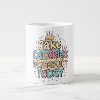 Taza De Café Gigante Funny Birthday Cake - Calories Don't Count Today 