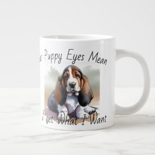 Taza De Café Gigante FUNNY Browns White PUPPY Watercolor Especie Mug