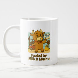 Taza De Café Gigante Funny Bull Personalizado - Alimentado por la leche