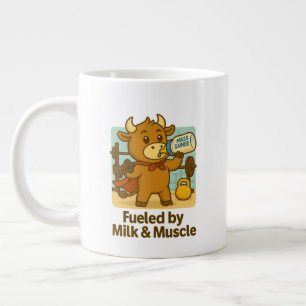 Taza De Café Gigante Funny Bull Personalizado - Alimentado por la leche