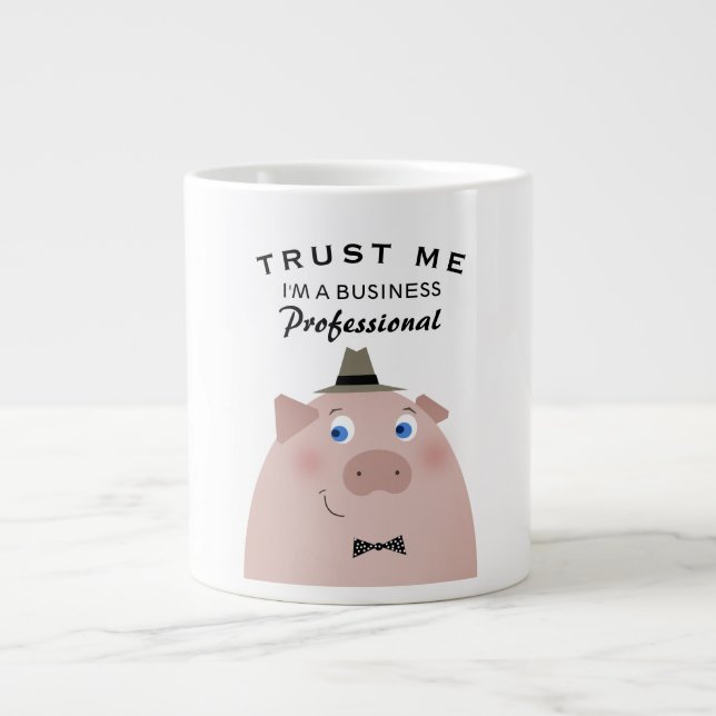 Taza De Café Gigante Funny Business Professional Personalizado Cute Pig (Frente)