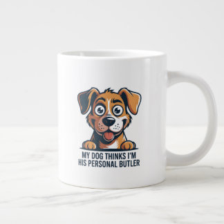 Taza De Café Gigante Funny Cartoon Dog Butler Quote