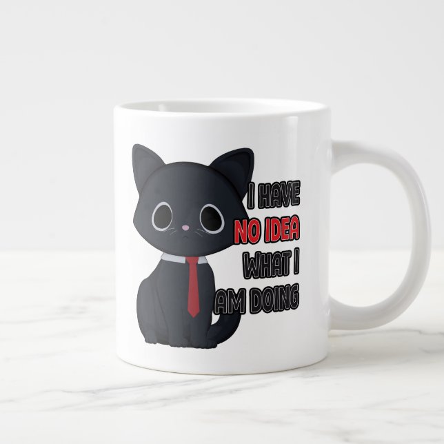 Taza De Café Gigante Funny Cat Has No Idea Specialty Mug (Derecha)
