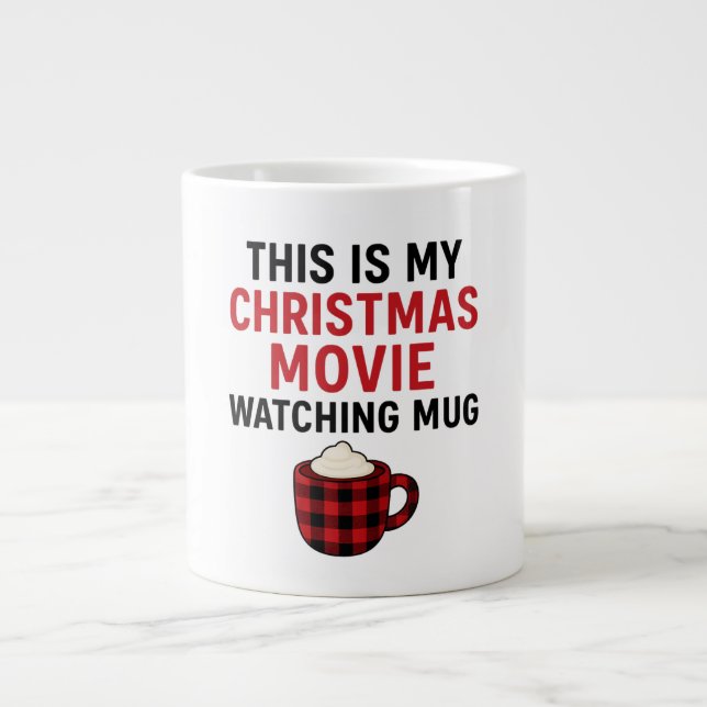 Taza De Café Gigante Funny Christmas Movie Watching Mug • Cozy Hot Coco (Frente)