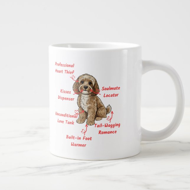 Taza De Café Gigante Funny Cockapoo Anatomy - Unique Valentine Gift (Derecha)