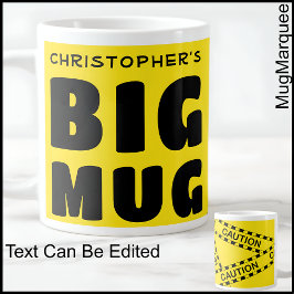 Taza De Café Gigante Funny Custom Name Big Mug Caution Tape 001