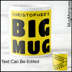 Taza De Café Gigante Funny Custom Name Big Mug Caution Tape 001