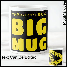Taza De Café Gigante Funny Custom Name Big Mug Caution Tape 002